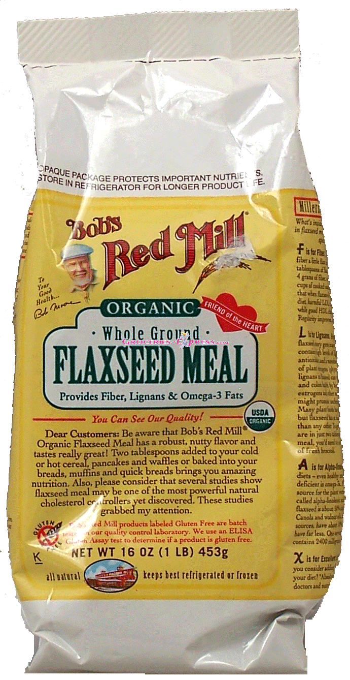 Bob's Red Mill&nbsp;Organic&nbsp;whole ground flaxseed meal, provides fiber, lignans & omega-3 fats Full-Size Picture